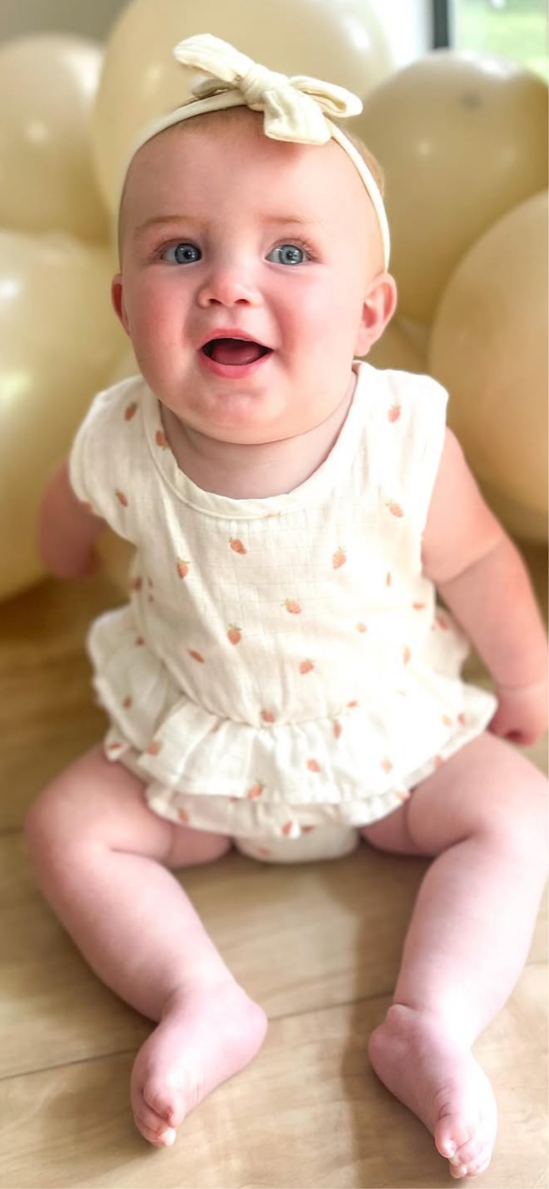 Strawberry ruffle onesie