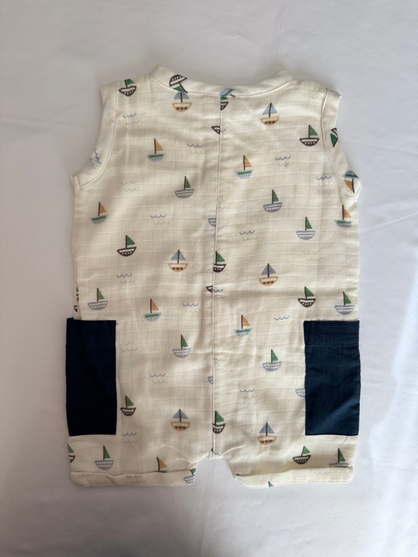 Sailor crew boys shorts onesie