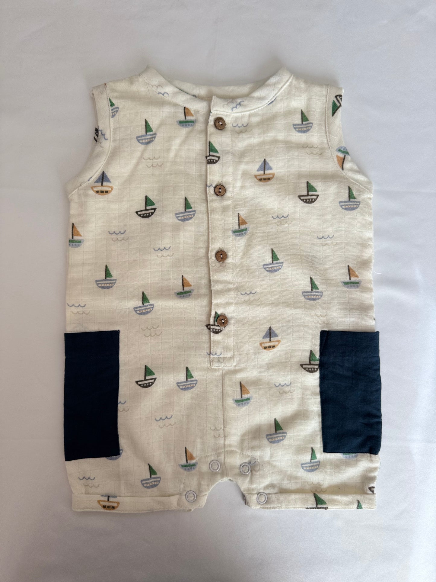 Sailor crew boys shorts onesie