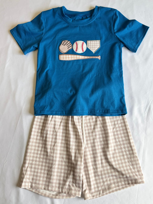 Baseball gingham set