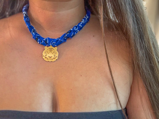 Memphis Tigers bandana necklace